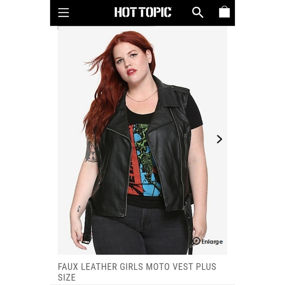Faux Leather Moto Vest Plus Size